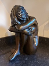 Nude Woman Sitting With Head Upon Knees - Cold Cast Resin Statue  Tupton-esque!