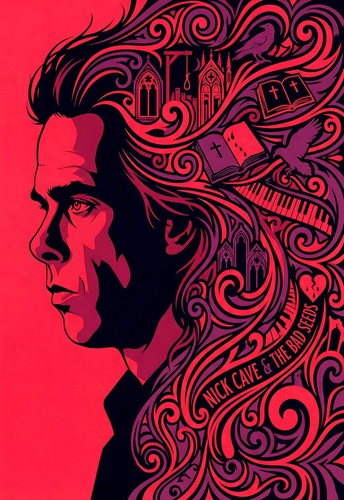 Nick cave retro psychedelic - ,