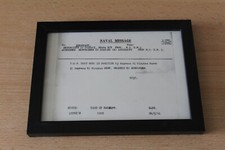 HMS HOOD ROYAL NAVY BATTLE CRUISER SUNK NAVAL MESSAGE 24 MAY 1941 FRAMED