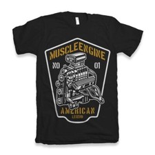 Mens Engine Muscle Car Shirt T American V8 Ford Racing Drag 58 Genuine Classic 