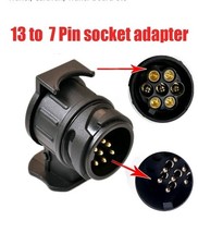 13 to 7 Pin Electrical Adaptor, Caravan Truck Tow Bar Trailer Plug Adapter 12V