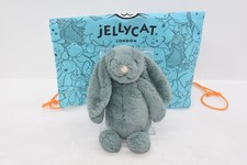 Jellycat Bashful Bunny Soft Toy Blue-Green Plush with Gift Bag 20cm