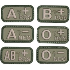 Viper PVC Rubber Blood Group Morale Patch for UBACS GREEN,A+,A-,B+,B-,O+,O-,AB+