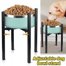 Large Dog Food Feeding Stand Station Stainless Elevated Raised Bowls Holder