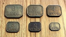 Antique Brass  Weights 1 - 6