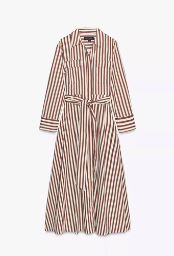 Zara striped shirt dress - striped,
