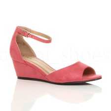 WOMENS LADIES LOW MID WEDGE