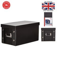Chic Black Collapsible CD Storage Box - 20 Disc Capacity, Perfect for Organizing