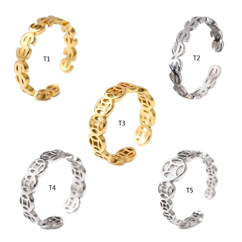 Gold silver plated coin ring - silver,