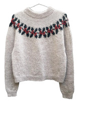 Knitting Pattern copy  Designer Stylish Christmas holly sweater 30-58" 1095J