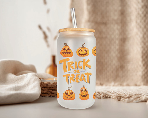 Trick treat frosted glass - treat,