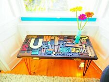 Bespoke Original Vintage Letterpress Tray Coffee Table & Wooden Type Table No 8*
