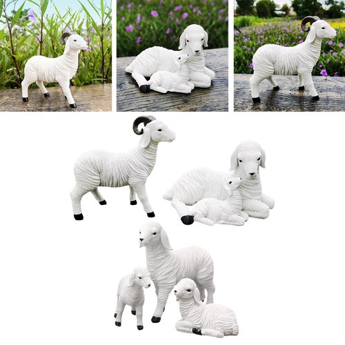 Resin goat figurine rustic - resin,