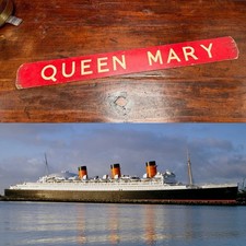 Genuine Double Sided RMS Queen Mary/Elizabeth Dockside Nameboard c.1930-40’s