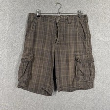 Mantaray Shorts Mens W35 Grey Check Plaid Cargos Utility Skate