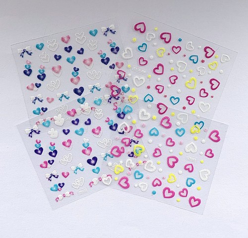 Sheets heart bows nail - &,