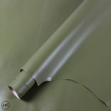 Vegetable Tanned Leather Calf, Hide Side, Green, 0.4-0.6mm, 11.25 sq ft