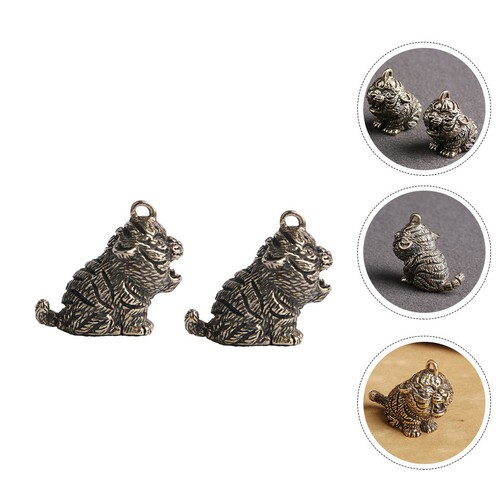 2pcs handmade brass tiger - brass,