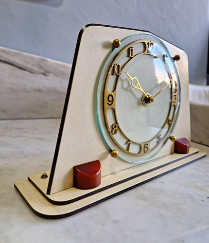 Temco art deco mantle clock - art,