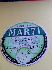 Tax Disc 1971