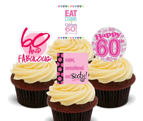 60th birthday female edible - 60th,