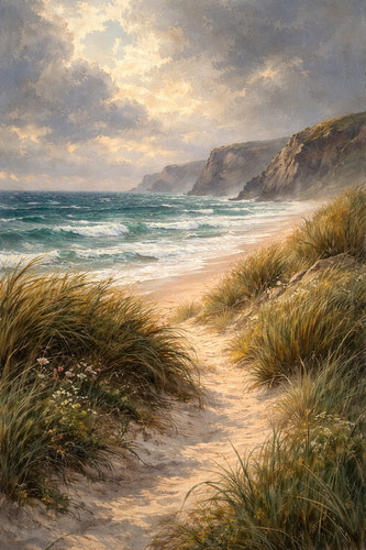 Windswept coastal path - windswept,