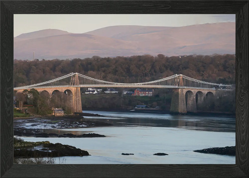 Menai suspension bridge framed - menai,