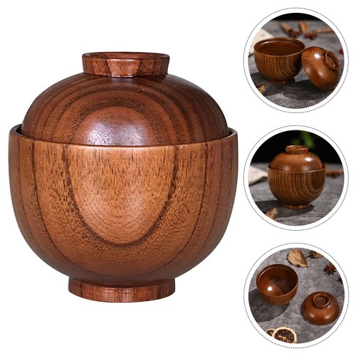Wooden bowl with lid serving - lid,
