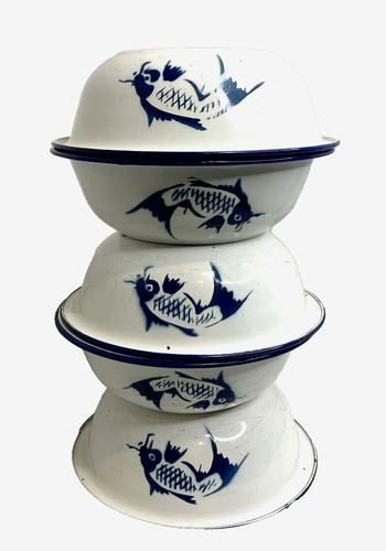 Koi fish bowls enamelware - fish,