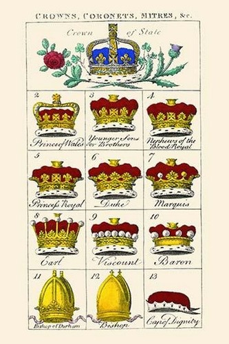 Crowns coronets mitres hugh - &,