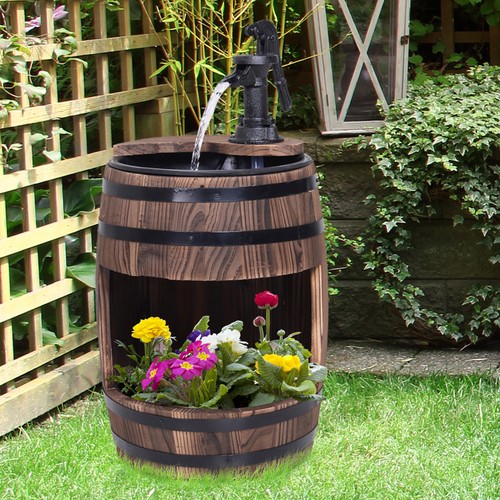 Wood barrel patio water - wood,