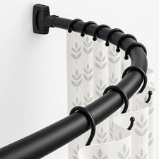 Shower Rail Black Curved