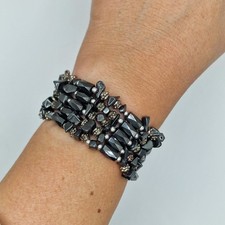 Magnetic Hematite Wrap Bracelet Anklet Choker 88cm Long