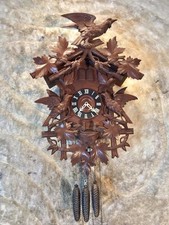 Large ANTIQUE Germany Black Forest Musical Double Door Cuckoo Clock,3 Weights