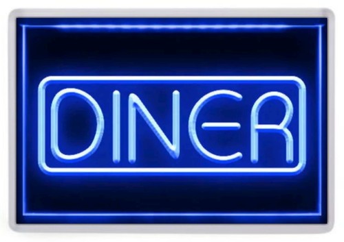 Diner neon sign fridge magnet - diner,