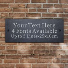Personalised Engraved Rustic Slate Plaque House Gate Sign Door Number Name Plate