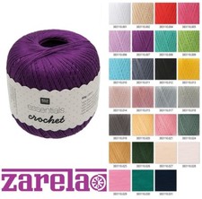 Rico Essentials Crochet 100% Cotton Mercerized Yarn Size 10 50g ***ALL COLOURS**