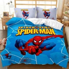 🔥3D Spider Man UK Size Duvet Cover Set Single Double King