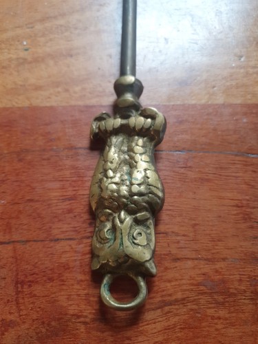 Vintage brass shoe - horn, owl