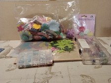 Paper Flowers- Skeleton Flowers- Silk Leaves- 2 Part Boxes Of Gems-