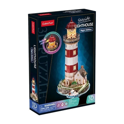 Puzzle lighthouse night - puzzle, 3d