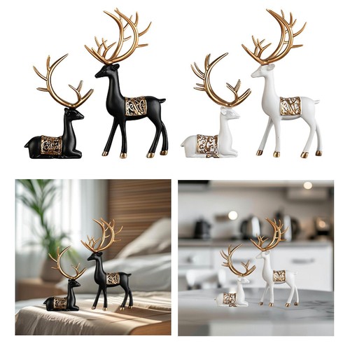 2pcs deer sculptures animal - sculptures,