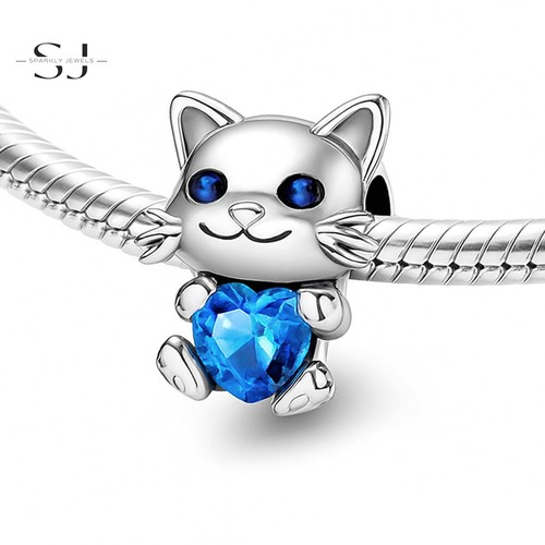 Blue heart kitten cat silver - cat,