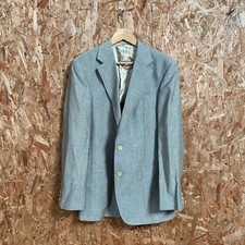Vintage Magee Men's Linen & Wool Striped Blazer Jacket (Fits Size M-L)