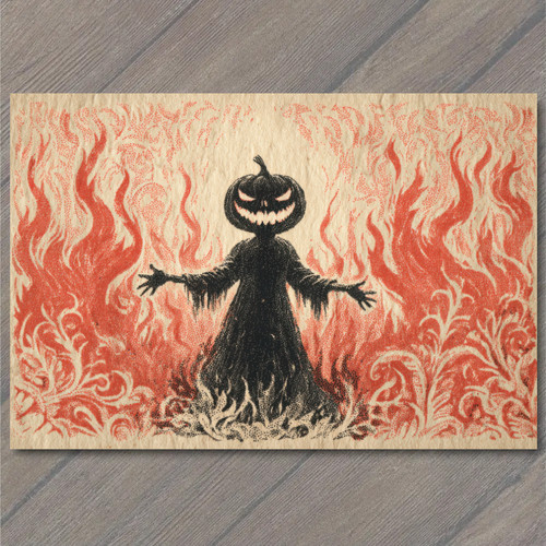 Art print pumpkin head - head, fiend