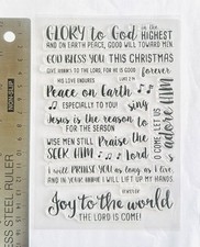 Clear rubber stamp Christmas peace carols joy Jesus faith love nativity