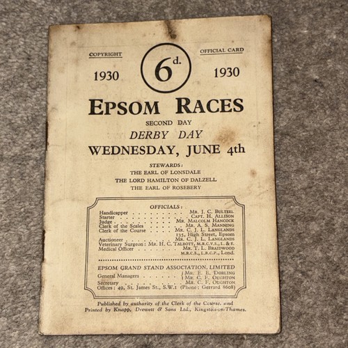 Exceptionally rare racecard - exceptionally,