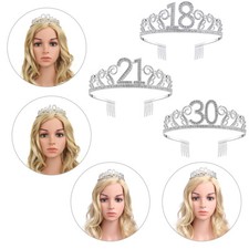 Crystal Rhinestone Princess Crown Happy 18th 21st 30th Birthday Tiara Crown Gift