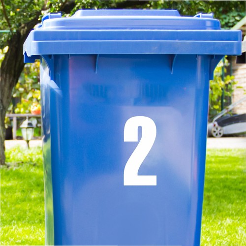 White wheelie bin peel - white, &