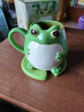 Frog Mug With Lily Pad Coaster
